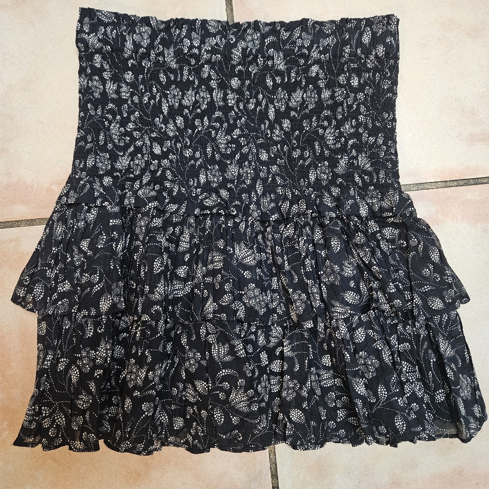 NWOT New Isabel Marant Etoile Naomi black white floral tiered sz 40 skirt